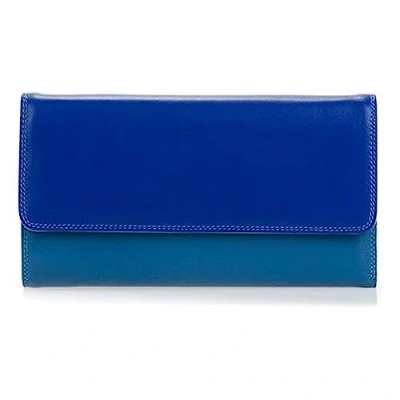 Image of mywalit Women&#039;s Tri fold W/Outer Zip Purse Billfold, Azul, Large UK