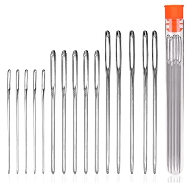 Image of Large Eye Blunt Needles,15Pcs Yarn Knitting Hand Needles Sewing Big Darning 3 Sizes