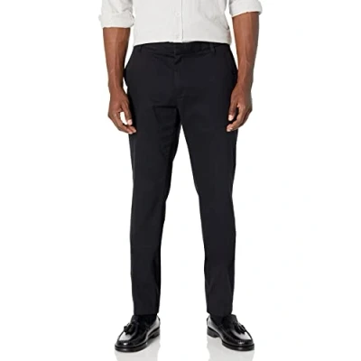 Image of Amazon Essentials Men&#039;s Slim Fit Wrinkle Resistant Flat Front Stretch Chino Trousers, Black, 28W / 29L