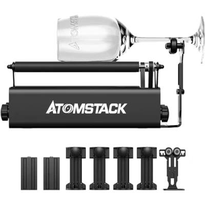 Image of ATOMSTACK R3 Pro 360 Degree Rotating Riser for Laser Engraving Cylindrical Objects of Different Sizes, Cans Cutters and Machines
