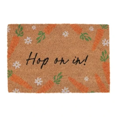 Image of Something Different Wholesale Hop on In Spring &amp; Easter Doormat Cheerful Carrots Daisies Design, Durable Coir Material, Ideal for Indoor/Porch Use, Adds Seasonal Charm to Your Entryway