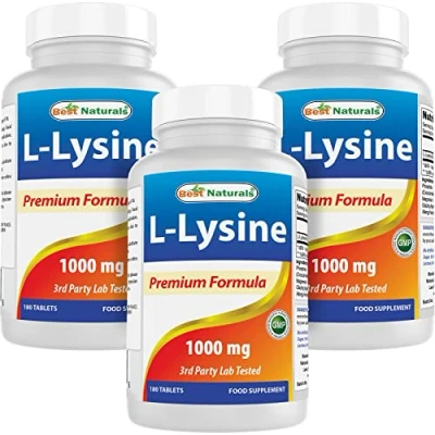 Image of Best Naturals L Lysine 1000 mg 180 Tablets (180 Count (Pack of 3))