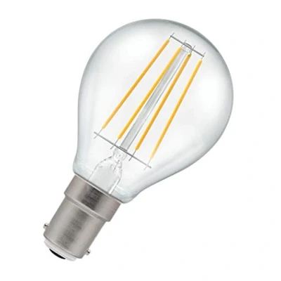 Image of Crompton LED Round Filament Dimmable Clear 5W 2700K SBC B15d