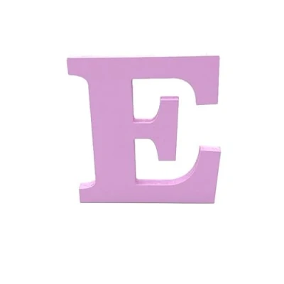 Image of Pink Wooden MDF Letter E Size 8cm Tall Free Standing Letters for Arts &amp; Crafts Personalized Name Decor