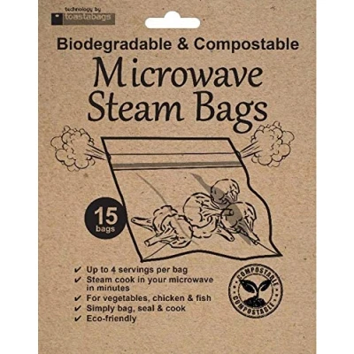 Image of Toastabags Microwave STEAM Bags Biodegradable &amp; COMPOSTABLE, 15