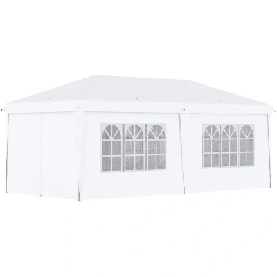 Image of Outsunny 3 X 6m Garden Heavy Duty Gazebo Marquee Party Tent Canopy84C 425V01WT