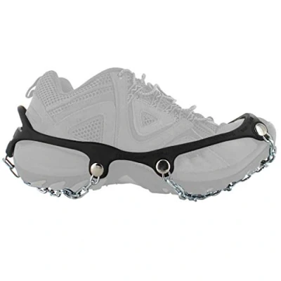 Image of Yaktrax Chains Heavy Duty Traction Hiking Cleats, Durable TIG Welded Links, Provides In Ice &amp; Snow, Black, Medium, EU Shoe Size: 41 43