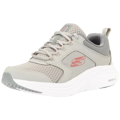Image of Skechers Men&#039;s Vapor Foam NEWMATIC Trainers, Gray Duraleather/Mesh/Red Trim, 6 UK