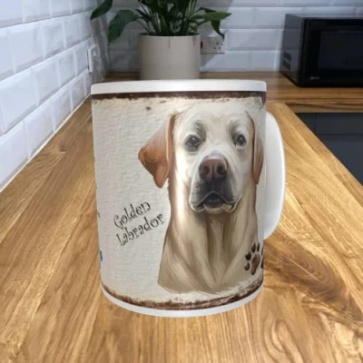 Image of Shawprint Limited Golden Labrador Dog 11oz Coffee Mug My Dog&#039;s Rules Theme 998DRMUG