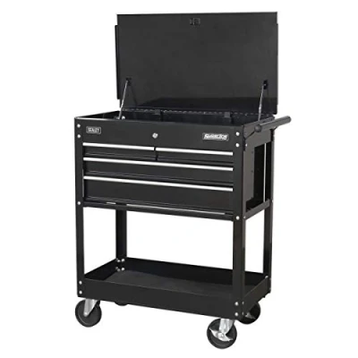 Image of Sealey Superline Pro Heavy Duty Mobile Tool &amp; Parts Trolley with 4 Drawers Lockable Top Black