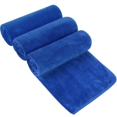Image of HIDMD Microfibre Sports Towels Gym Fast Drying &amp; Absorbent Workout Sweat for Fitness,Yoga, Camping 3 Pack 40cm X80cm BLUE