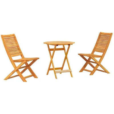 Image of vidaXL 3 Piece Folding Bistro Set Solid Wood Acacia