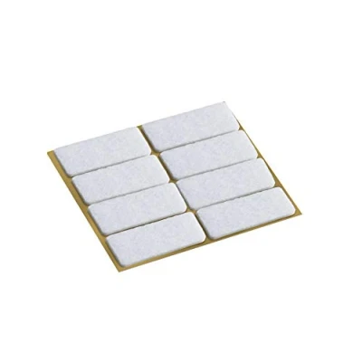 Image of Metafranc 645276 Felt Gliders 44 x 16 mm Self Adhesive White Pack of 8 Effective Protection for Your Furniture &amp; Chairs/Furniture Sensitive Floors/Chair Gliders/Floor