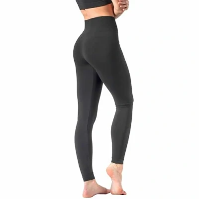 Image of Risalti Women&#039;s Leggings Flat Belly Plus Covering High Waist Stretch in Microfiber, Opaque Seamless Sports Made Italy, anthracite, S/M