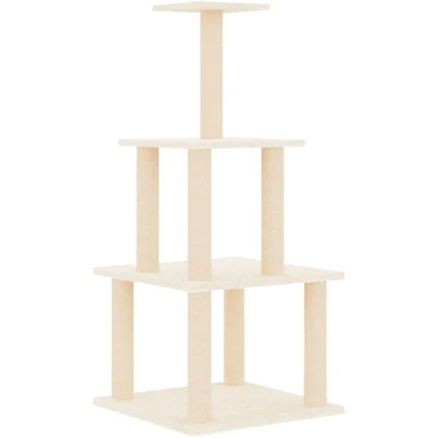 Image of vidaXL Cat Tree with Sisal Scratching Posts Cream 111 cm