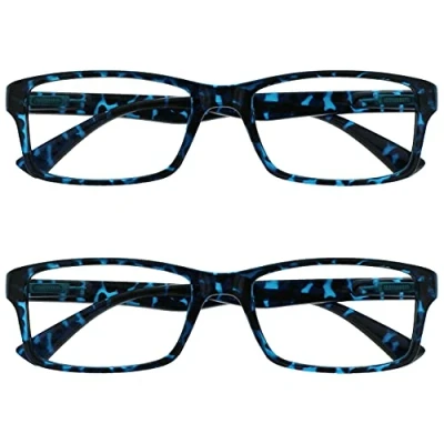 Image of OPULIZE The Reading Glasses Company Blue Tortoiseshell Readers Value 2 Pack Designer Style Mens Womens RR92 3 +3.50