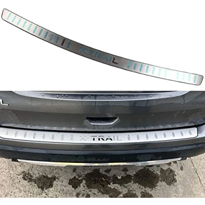 Image of Stainless Steel Chrome Rear Bumper Protector for Nissan X Trail T32 2014 2019, Sill Guard Cover Scratch, Trim Auto Accessories