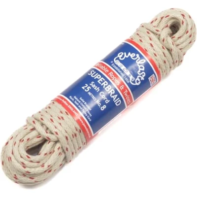 Image of Everlasto Redspot Superbraid Natural Cotton Sash Cord No.8 (6.5mm) x 10M