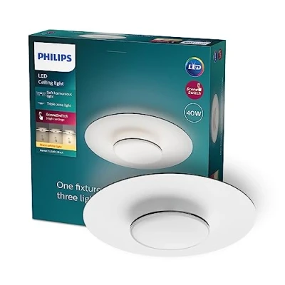 Image of PHILIPS LED Sceneswitch Garnet CL580 30W Ceiling Light Fixture Warm White 2700k [30W IP20 White] for Indoor Home Lighting, Living Room, Study, Office