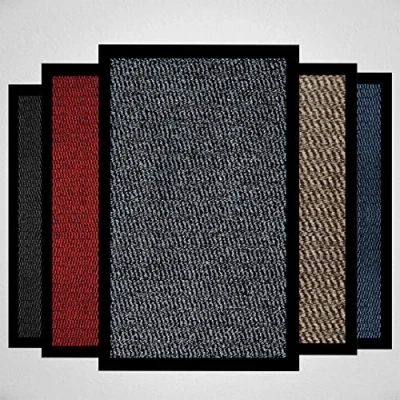 Image of Doormat Dirt Trapper For Indoor &amp; Outdoor Black Grey Washable Barrier Mat Heavy Duty Non Slip Door Entrance Kitchen Runner Super Absorbent