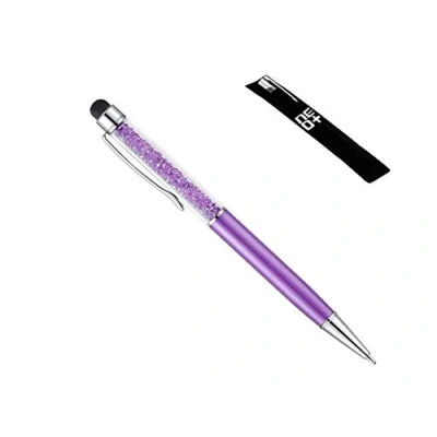 Image of Quality 2 in 1 Capacitive Touchscreen Stylus and Ballpoint Pen with Crystals (DARK PURPLE)