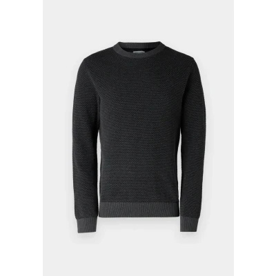 Image of Jack &amp; Jones Eglobe CREW NECK Jumper, Men&#039;s, Size: Small, Dark grey melange