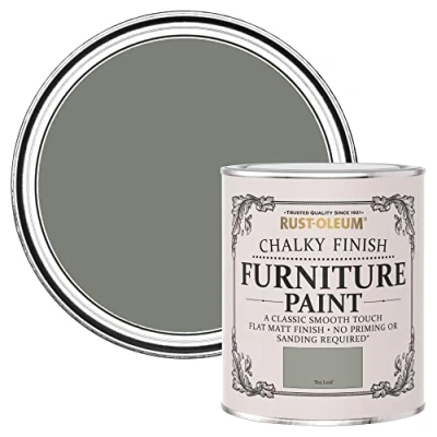 Image of Rust Oleum Light Green Upcycled Furniture Paint in Chalky Finish Tea Leaf 750ml