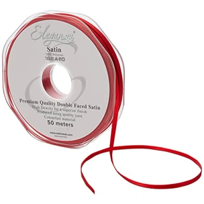 Image of ELEGANZA Double Faced Satin 3mm x 50m Red No.16