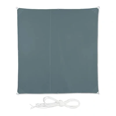 Image of Relaxdays shade sail, square, size 3 x m, waterproof, UV protection, canopy, with ropes, patio, awning, terrace, grey, Polyester, 0.5 300 cm
