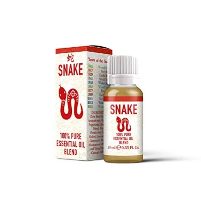 Image of Mystix London Snake Chinese Zodiac Essential Oil Blend 10ml for Diffusers, Aromatherapy &amp; Massage Blends Perfect as a Gift Vegan, GMO Free