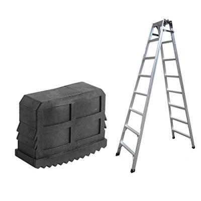 Image of Ladder Feet, 2Pcs/Pair Tough Non Slip Extension Feet Rubber Pads Cover Security Bumpers Replacement Kit