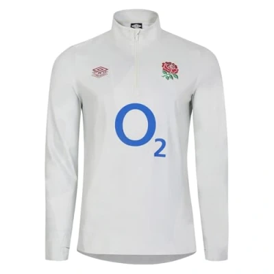 Image of Umbro Mens England Rugby Warm Up Mid Layer Top 2023 2024 Dew/Metal L