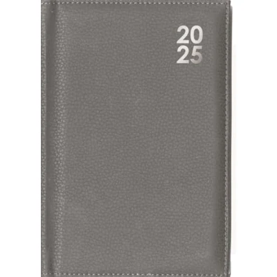Image of 2025 Grey A6 Hardcover Diary Soft Faux Leather Week to View Home Desk Office Planner
