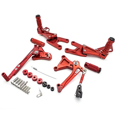 Image of FXCNC CNC Billet Motorcycle Adjustable Rearsets Foot Pegs Rear Set Compatible with Benelli TNT 125 135 TNT125 TNT135 BJ125 2016 2017 2018 2019 2020 2021