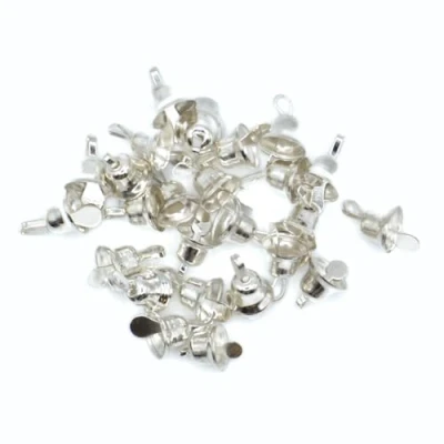 Image of 100 Pack 9.5mm Silver Liberty Bells Mini Christmas Craft
