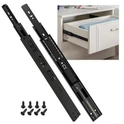 Image of SHUHANG Soft Close Drawer Runners Cabinet Slides Heavy Duty 45 kg Load Capacity Full Extension with Ball Bearing 300 350 400 450 500 550 600 mm, Side Mount 1 Pair