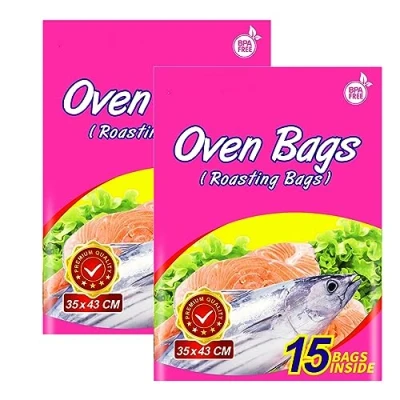 Image of 30xRoasting Oven Bags, Cooking Roasting Bags Medium Size for Meats Chicken Fish Vegetables (2Pack, 35 x 43 cm)