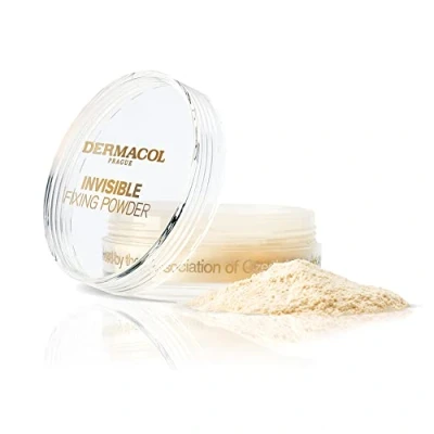 Image of Dermacol Invisible Fixing Face Powder, Touch proof Translucent Setting Powder for Oily Skin &amp; Other Types, Loose Makeup, Frangrance Free Matte with Puff, Light, 13.5 g