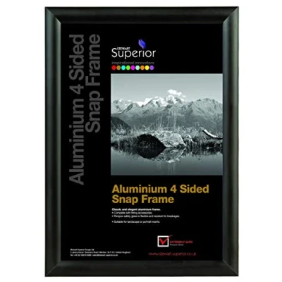Image of SECO Stewart Superior 20&quot; x 30&quot; Aluminium 4 Sided 25mm Front Loading Picture/Poster Snap Frame Black