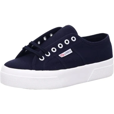 Image of Superga Unisex 2740 Platform Oxford Flat, Navy Favorio, 5 UK