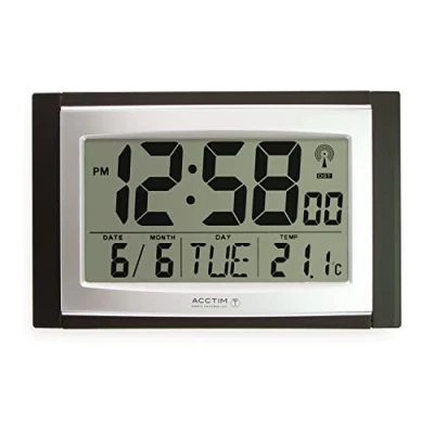 Image of Acctim Wall Desk Clock, Black, Large Display