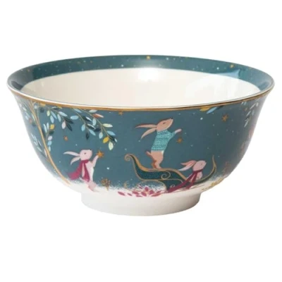 Image of Sara Miller Woodland Tales Collection Candy Bowl Rabbit Sleigh