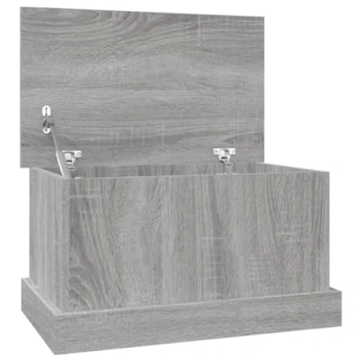 Image of vidaXL Grey Sonoma Storage Box made with Engineered Wood Modern Solution and Functional Side Table for Living Room Bedroom