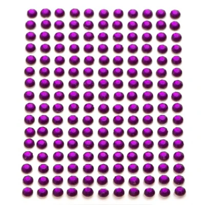 Image of 176 x Purple Self Adhesive Diamante Stick On Rhinestone Gems 4mm
