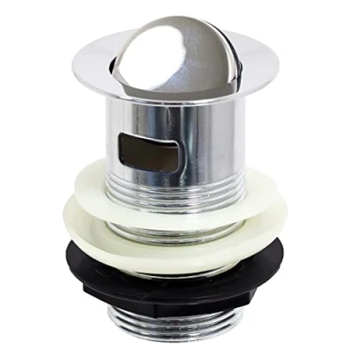 Image of SPARES2GO Chrome Slotted Sink Basin Bathroom Kitchen Waste Flip Plug (1 1/4&quot;)