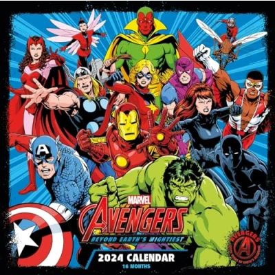Image of Marvel Avengers Calendar 2024 Month to a View Planner 30cm x 30cm, Gifts for Men and Women, Boys Girls, Kids Official Merchandise