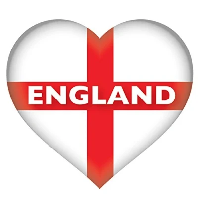 Image of Landing Designs 2 x English Heart St George Flag, car, van decal sticker
