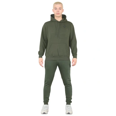 Image of MYT Mens Full Tracksuit Hooded Fleece Sweatshirt Pullover Hoodie Jacket Sweatpants Joggers Khaki XXL