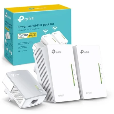 Image of TP Link TL WPA4220 TKIT 2 Port Powerline Adapter WiFi Starter Kit, Range Extender, Broadband/WiFi Booster/Hotspot, No Configuration Required, UK Plug