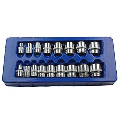 Image of US PRO Professional 17 Piece 3/8 inch Drive 8 24mm Shallow Single Hex Socket Set